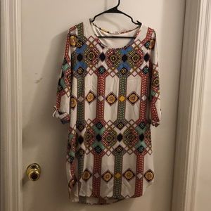 Peach Love Patterned Shift Dress